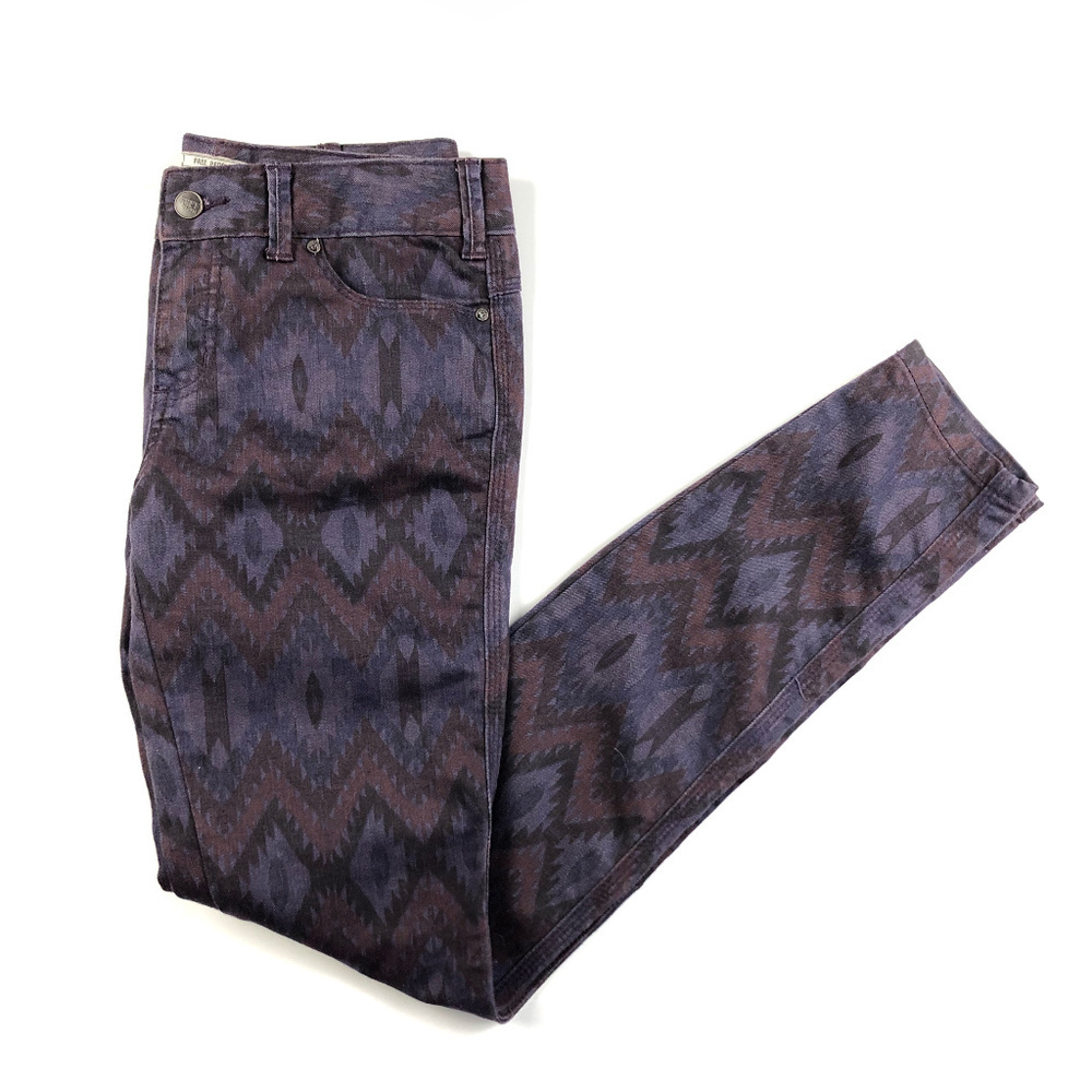 Free People Geometric Ikat Printed Skinny Jeans